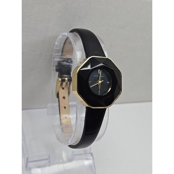 Jasper Conran Ladies Quartz Watch New Battery Faceted Octagon Glass Gold Tone - Picture 3 of 11